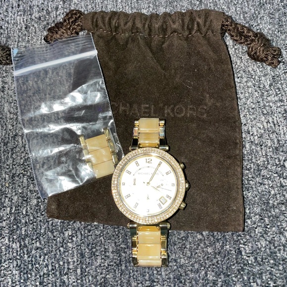 Gold Michael Kors Watch w/ Dust Bag and Extra Links